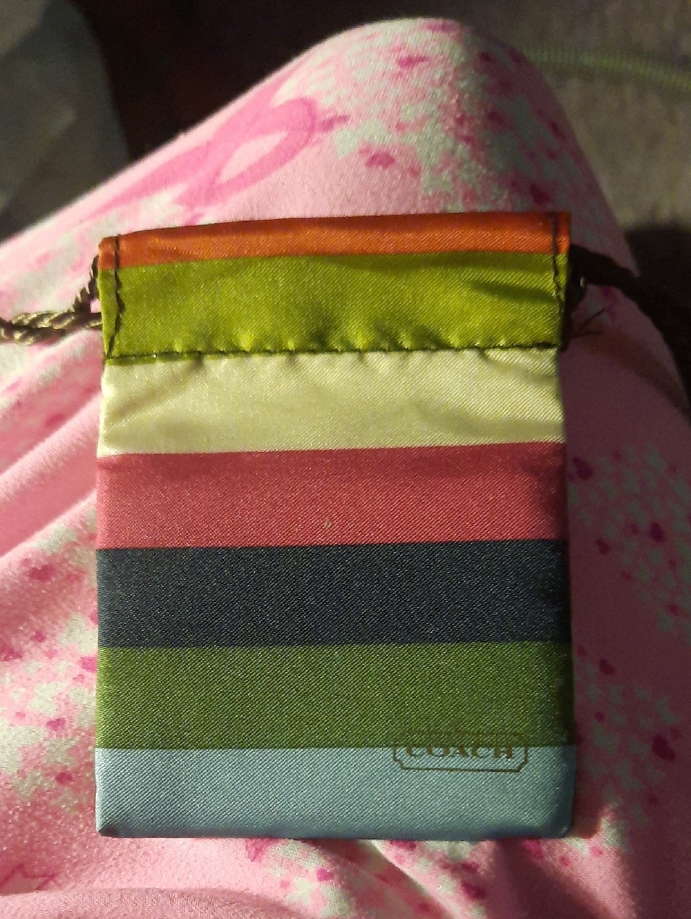 COACH Multicolor Striped Dust Bag For Jewelry -no Callouts